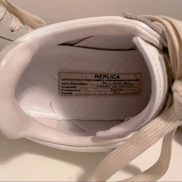 MAISON MARGIELA Replica low-top leather and suede sneakers (EU 39 | US 6) - Picture 7 of 9